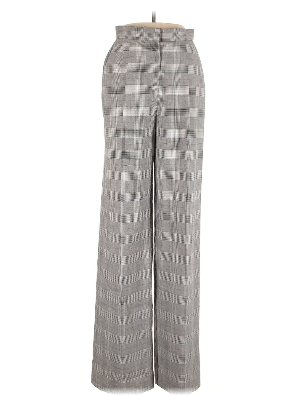Vero Moda Gray Plaid Straight-Leg Trousers